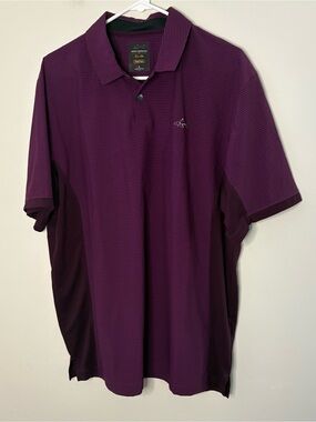 Greg Norman Collection Men’s Purple Burgundy Polo Shirt Large golf